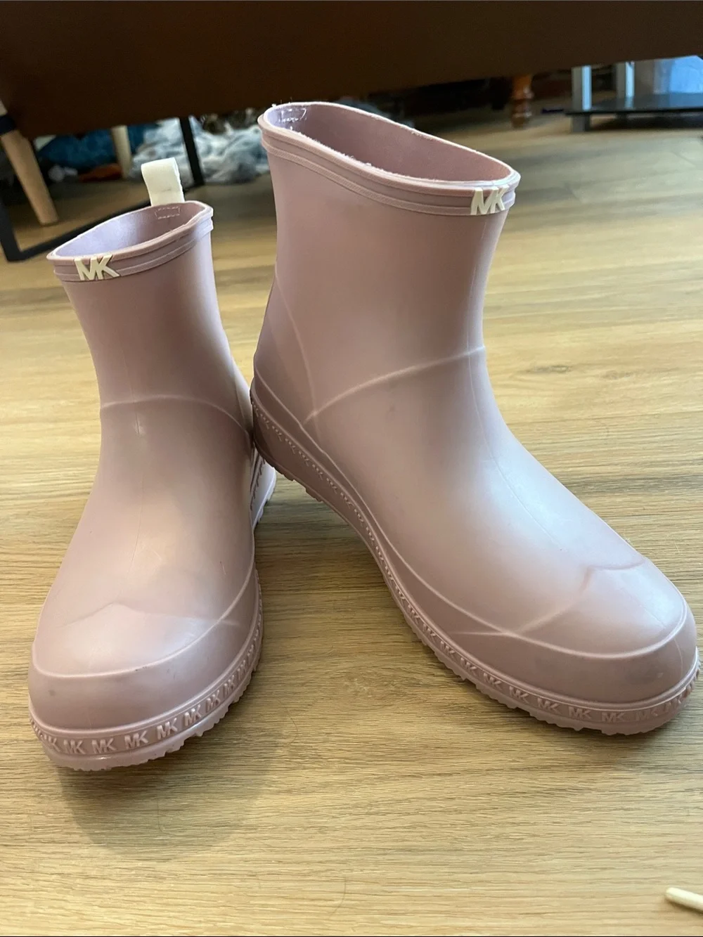 Michael Kors Mac Light Pink Matte Short Rain Boots
